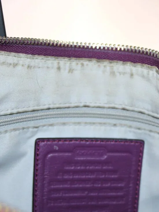 Authentic COACH Soho Plum Patent Leather Crossbody Shoulder Bag - Picture 15 of 16